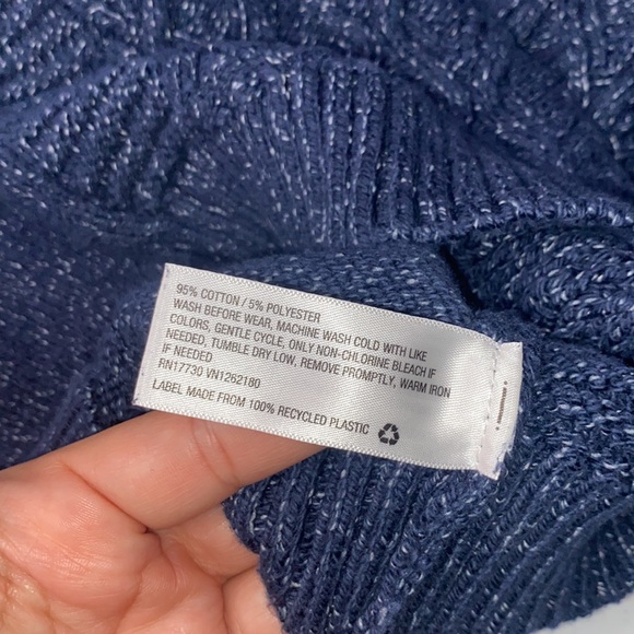 Cat & Jack Toddler Boy Navy Long Sleeve Chunky Knit Winter Sweater Size 4t - Picture 6 of 7